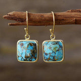 Square Copper Drop Earrings - Trendsi - Flyclothing LLC