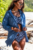 Button-Up Longline Shirt with Breast Pockets - Trendsi - Flyclothing LLC