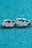 Sterling Silver Moissanite Huggie Earrings - Trendsi - Flyclothing LLC
