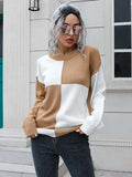 Contrast Drop Shoulder Sweater - Trendsi - Flyclothing LLC