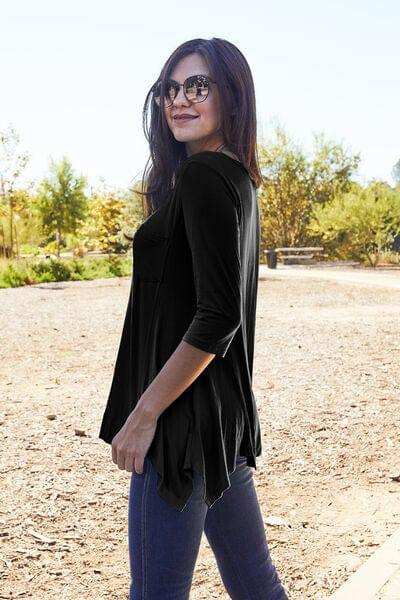 Basic Bae Full Size Round Neck Pocketed T-Shirt - Trendsi - Flyclothing LLC