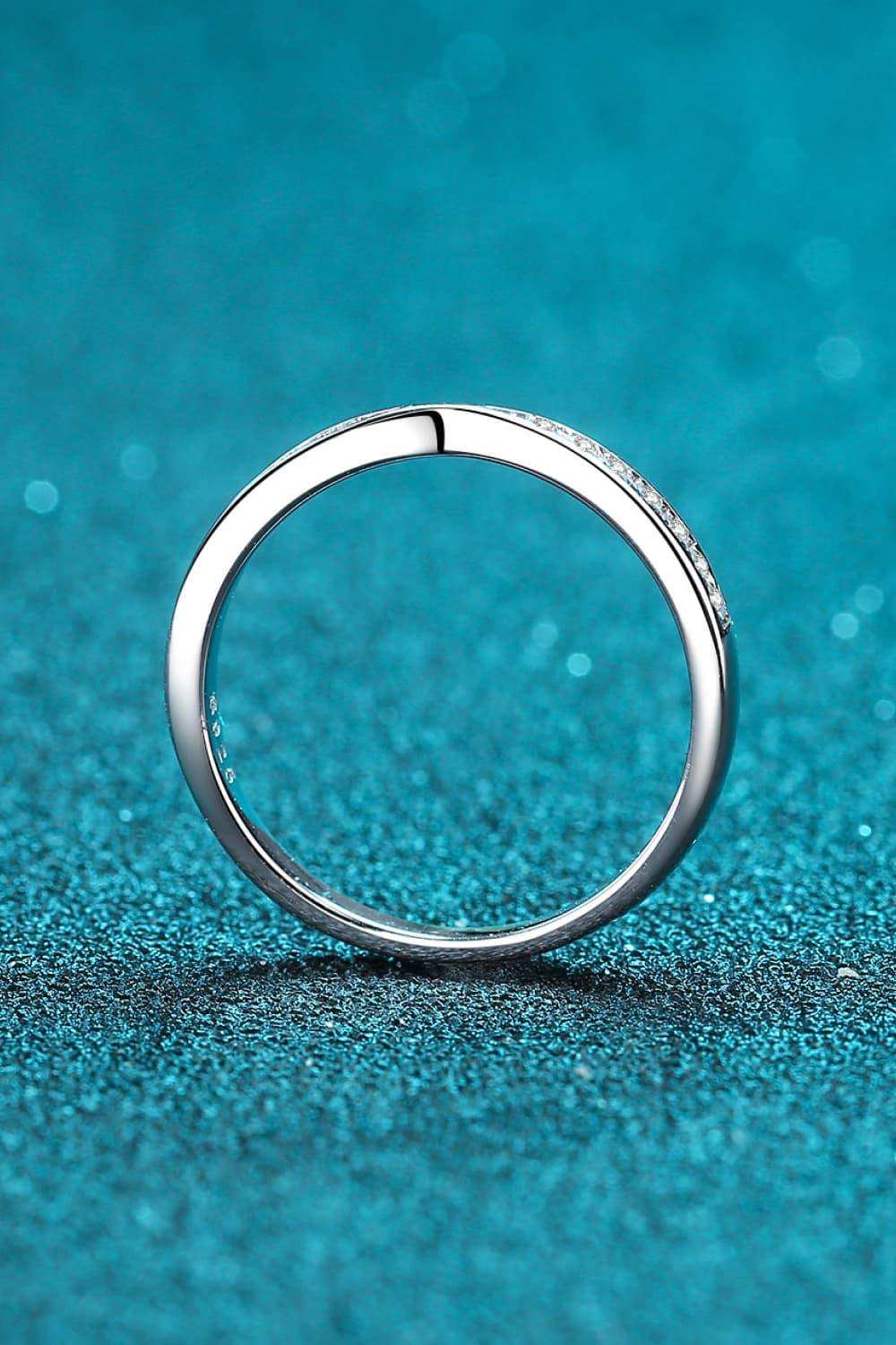 Moissanite Rhodium-Plated Ring - Trendsi - Flyclothing LLC