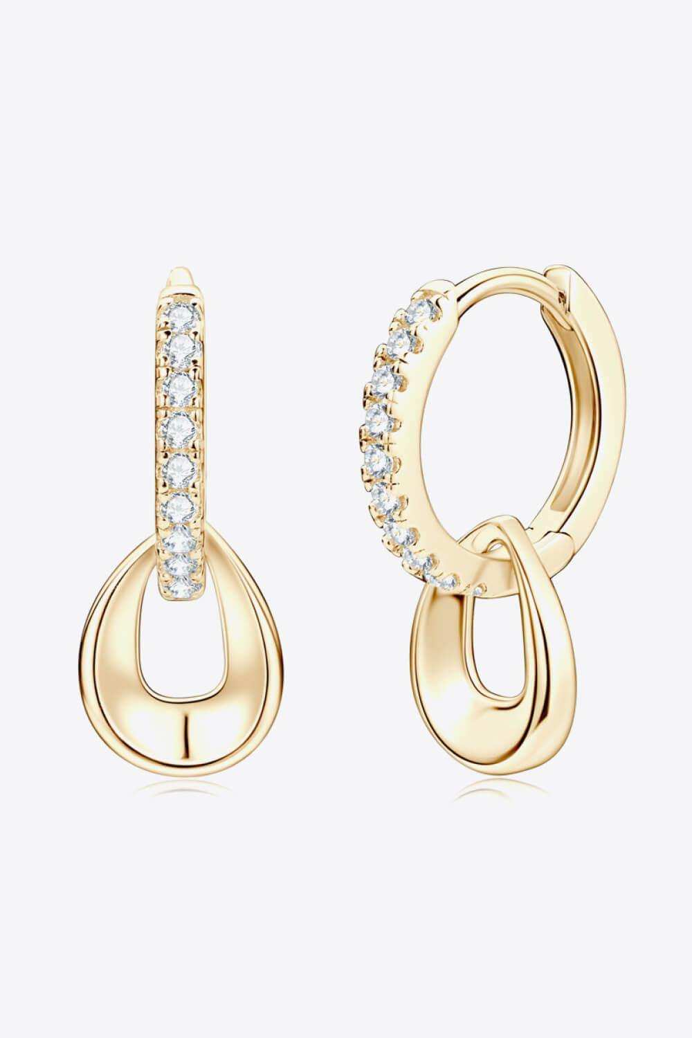 925 Sterling Silver Moissanite Double Hoop Earrings - Trendsi - Flyclothing LLC