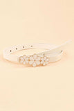 Flower Decor Skinny PU Belt - Trendsi - Flyclothing LLC