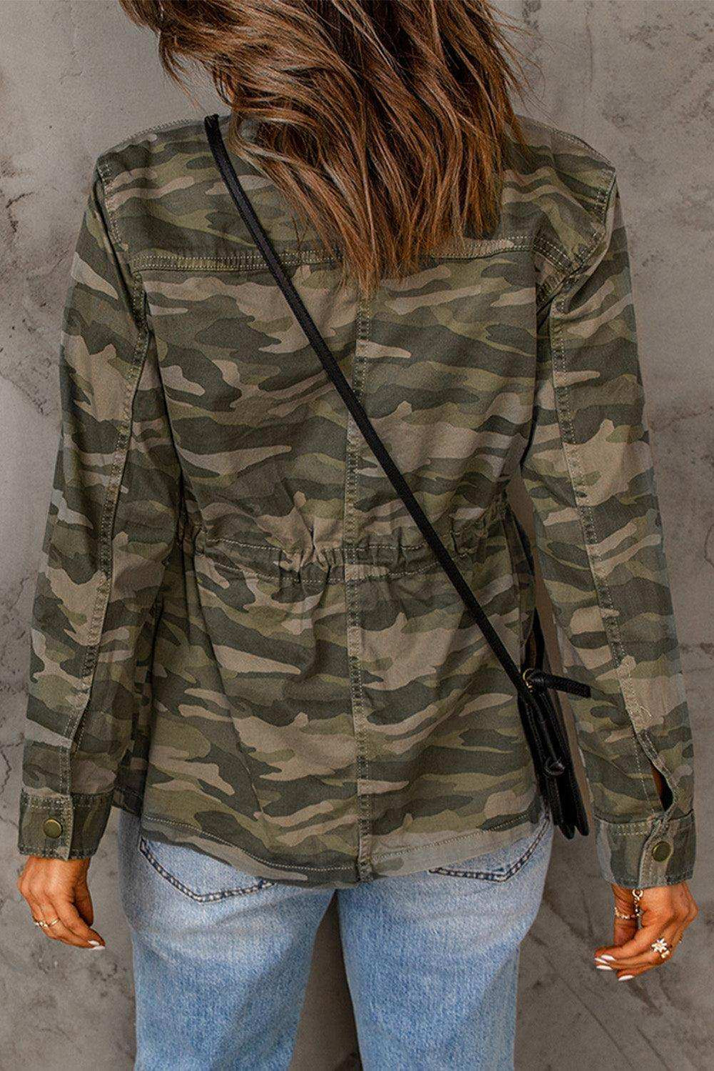 Camouflage Snap Down Jacket - Trendsi - Flyclothing LLC
