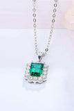 1.5 Carat Lab-Grown Emerald Pendant 925 Sterling Silver Necklace - Trendsi - Flyclothing LLC