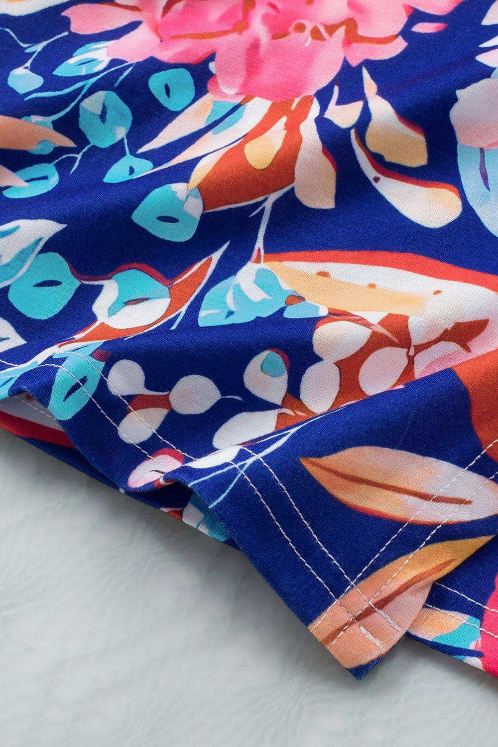 Floral Tied Mini Skirt - Trendsi - Flyclothing LLC