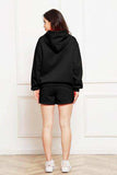 Drop Shoulder Long Sleeve Hoodie and Shorts Set - Trendsi - Flyclothing LLC
