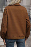 Textured Zip Up Collared Neck Jacket - Trendsi - Flyclothing LLC