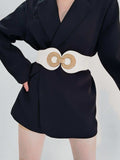 Alloy Buckle Elastic PU Belt - Trendsi - Flyclothing LLC