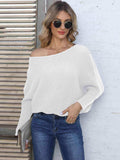 Full Size Horizontal Ribbing Dolman Sleeve Sweater - Trendsi - Flyclothing LLC