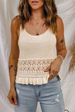 Full Size Ruffled Openwork Wide Strap Tank - Trendsi - Flyclothing LLC