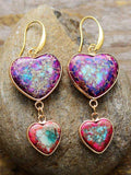 Heart Shape Imperial Jasper Dangle Earrings - Trendsi - Flyclothing LLC