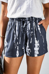 Tie-Dye Drawstring Waist Shorts with Pockets - Flyclothing LLC