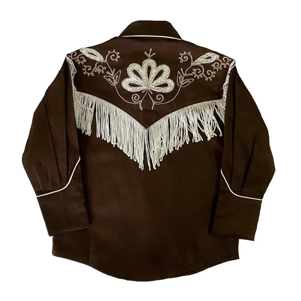 Rockmount Clothing Kid's Embroidered Vintage Fringe Brown Western Shirt - Rockmount Clothing - Flyclothing LLC