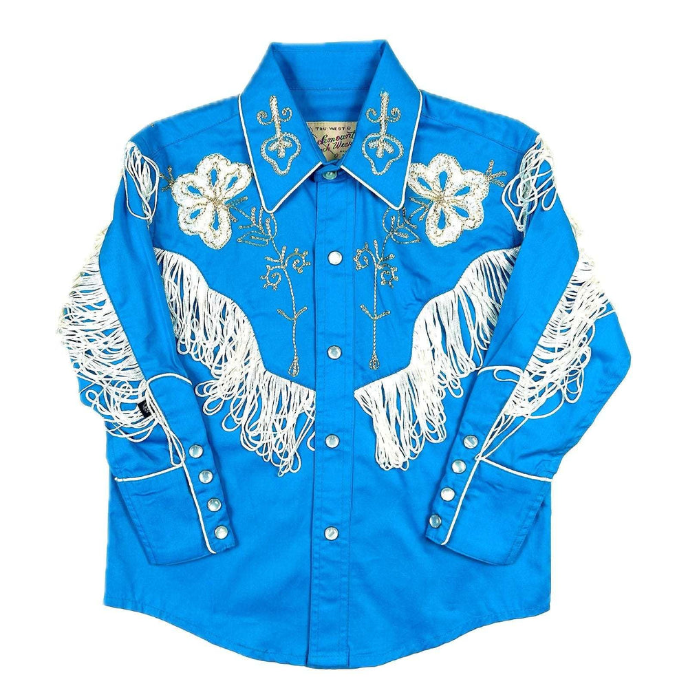 Rockmount Clothing Kid's Embroidered Vintage Fringe Turquoise Western Shirt - Rockmount Clothing - Flyclothing LLC