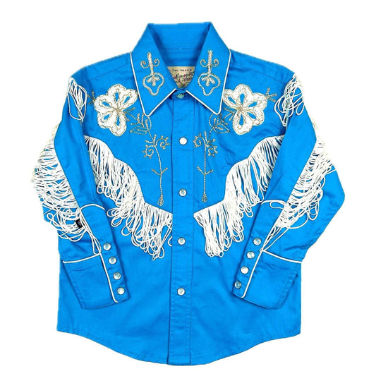 Rockmount Clothing Kid's Embroidered Vintage Fringe Turquoise Western Shirt - Rockmount Clothing - Flyclothing LLC
