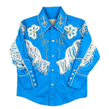 Rockmount Clothing Kid's Embroidered Vintage Fringe Turquoise Western Shirt - Rockmount Clothing - Flyclothing LLC