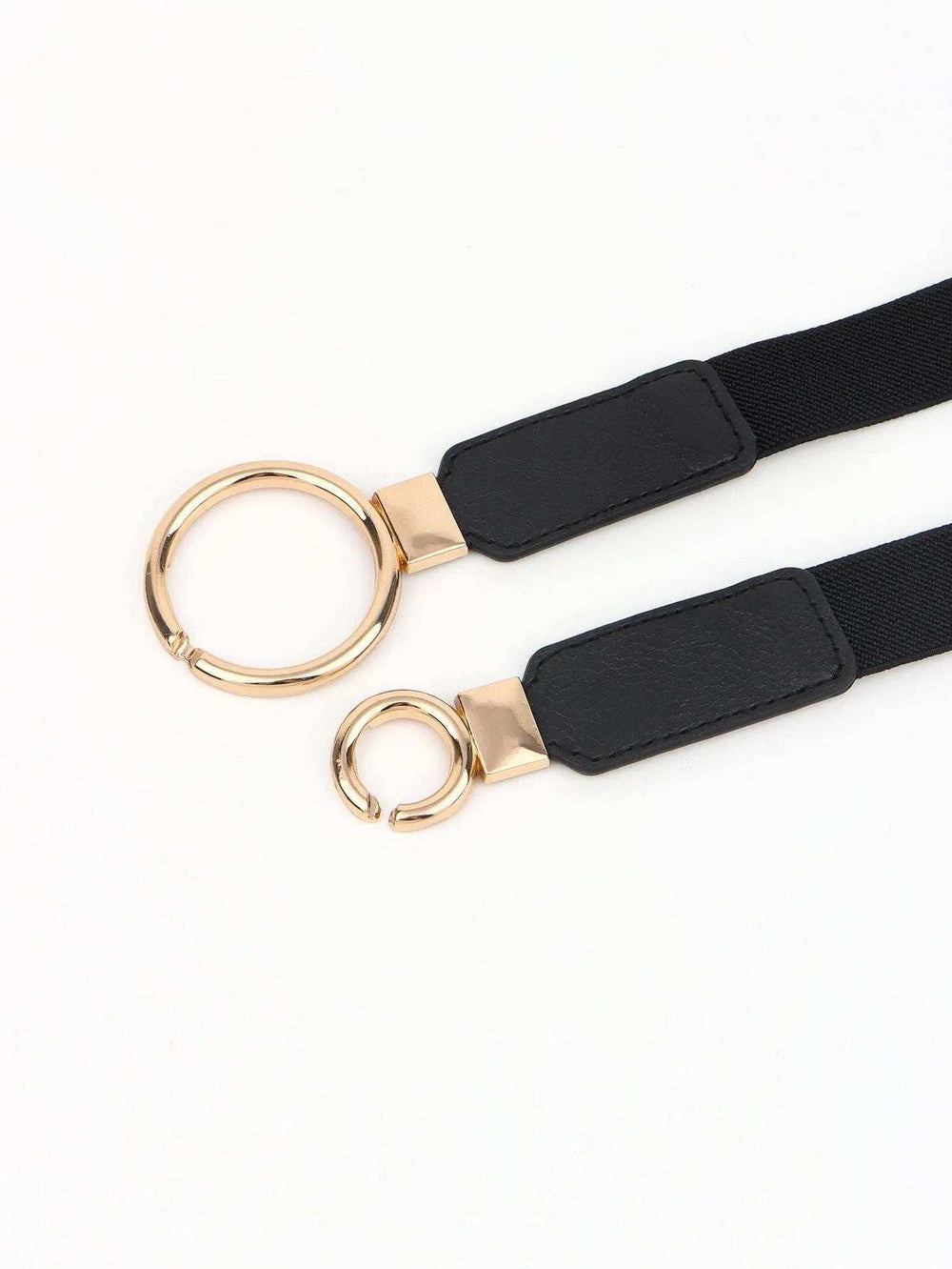 Double Ring Buckle Elastic PU Belt - Trendsi - Flyclothing LLC
