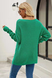 Boat Neck Dropped Shoulder Knit Top - Trendsi - Flyclothing LLC