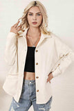 Collared Neck Button Down Jacket - Trendsi - Flyclothing LLC