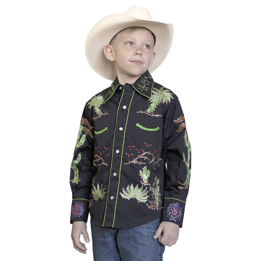 Kid's Embroidered Porter Wagoner Vintage Western Shirt - Rockmount Clothing - Flyclothing LLC