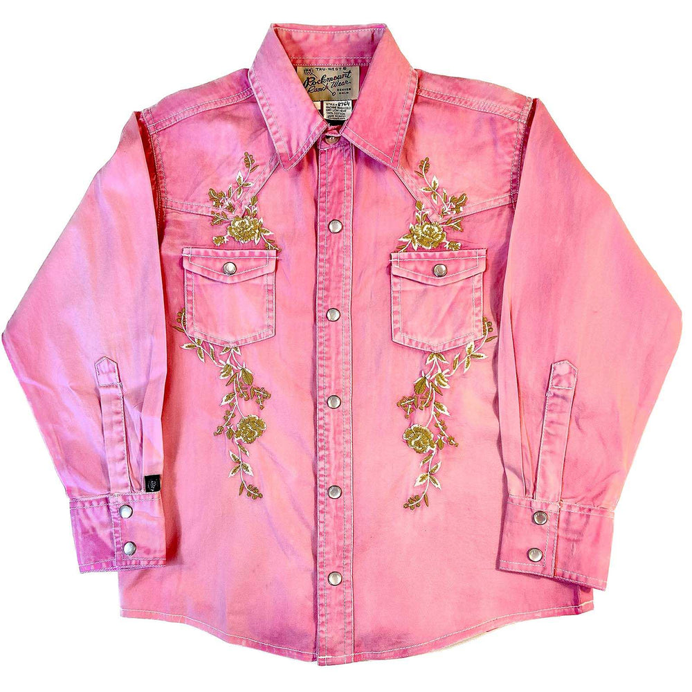 Rockmount Clothing Kid's Soft Pink Vintage Floral Western Embroidery - Rockmount Clothing - Flyclothing LLC