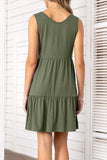 Decorative Button Scoop Neck Sleeveless Tiered Dress - Trendsi - Flyclothing LLC