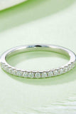 Moissanite Platinum-Plated Half-Eternity Ring - Trendsi - Flyclothing LLC