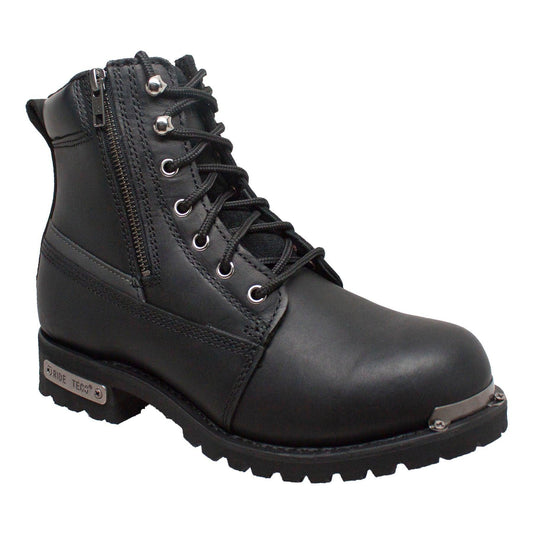 AdTec Women's 6" Reflective Double Zipper Biker Boot - AdTec