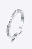 Moissanite Rhodium-Plated Ring - Trendsi - Flyclothing LLC