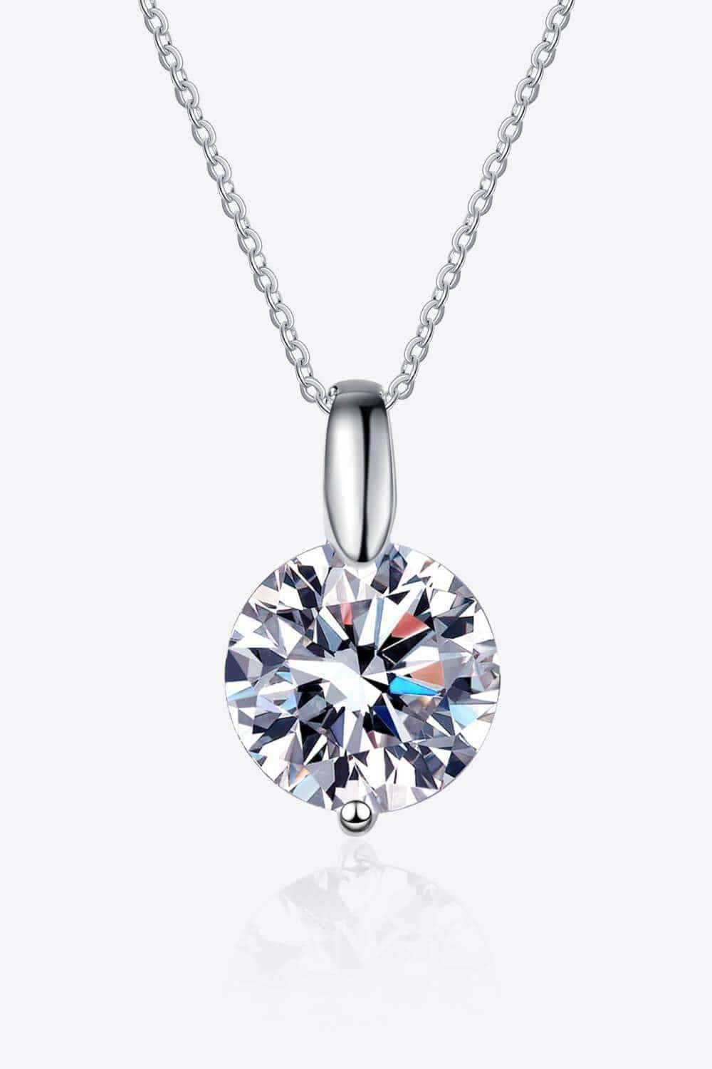 Minimalist 925 Sterling Silver Moissanite Pendant Necklace - Trendsi - Flyclothing LLC