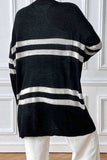 Striped Open Front Dropped Shoulder Cardigan - Trendsi - Flyclothing LLC