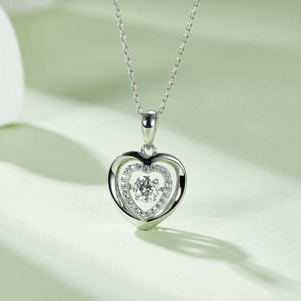 Moissanite 925 Sterling Silver Heart Necklace - Trendsi - Flyclothing LLC