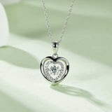 Moissanite 925 Sterling Silver Heart Necklace - Trendsi - Flyclothing LLC