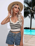 Striped Cropped Knit Tank - Trendsi - Flyclothing LLC