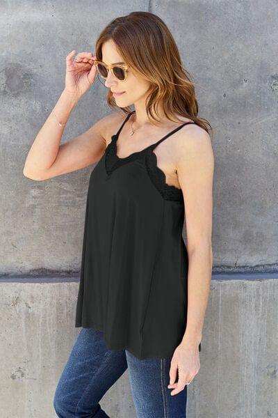 Basic Bae Full Size Lace Trim V-Neck Cami - Trendsi - Flyclothing LLC