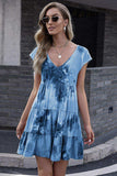 Tie-Dye Ruffle Hem Dress - Trendsi - Flyclothing LLC