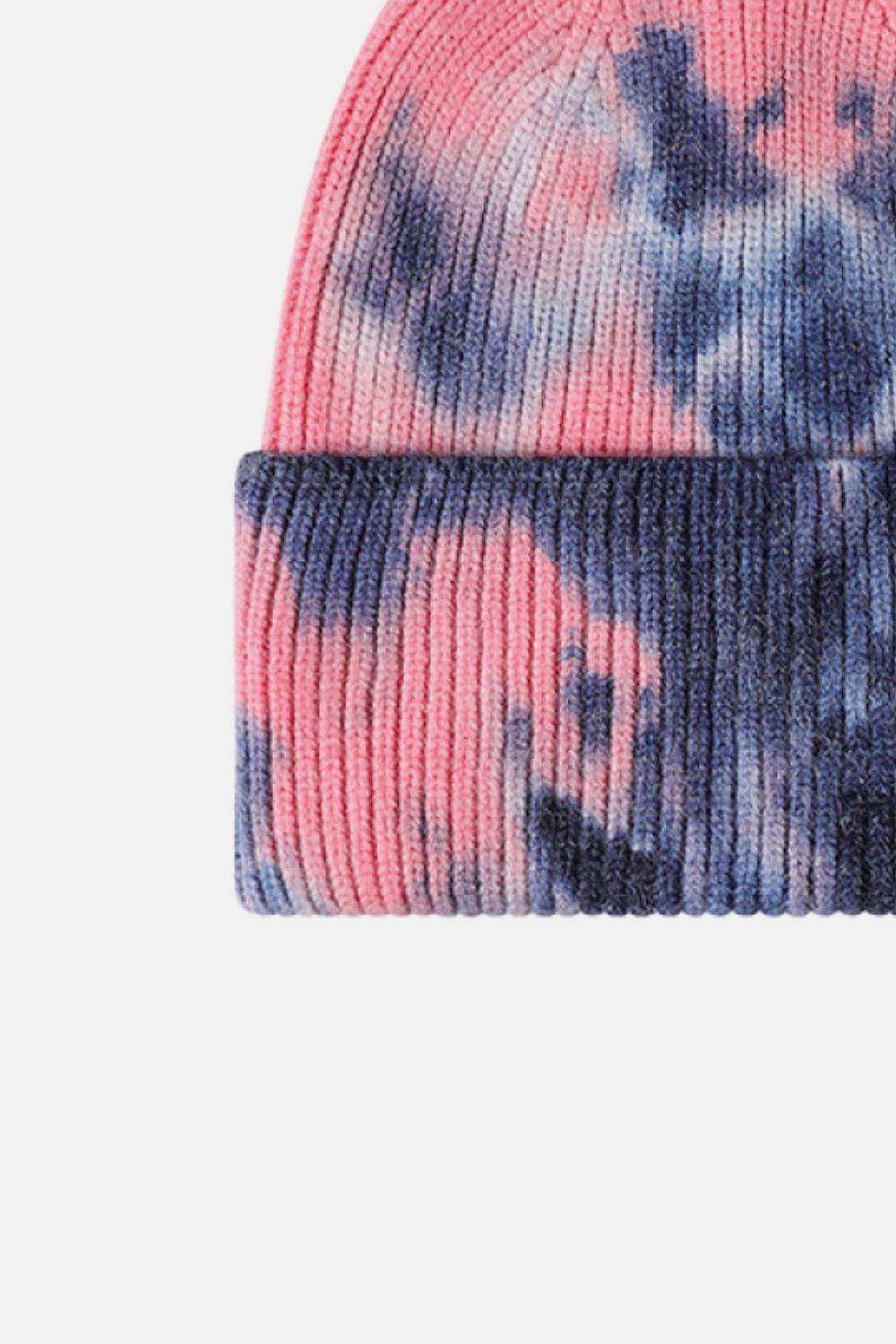 Tie-Dye Cuffed Rib-Knit Beanie Hat - Trendsi - Flyclothing LLC