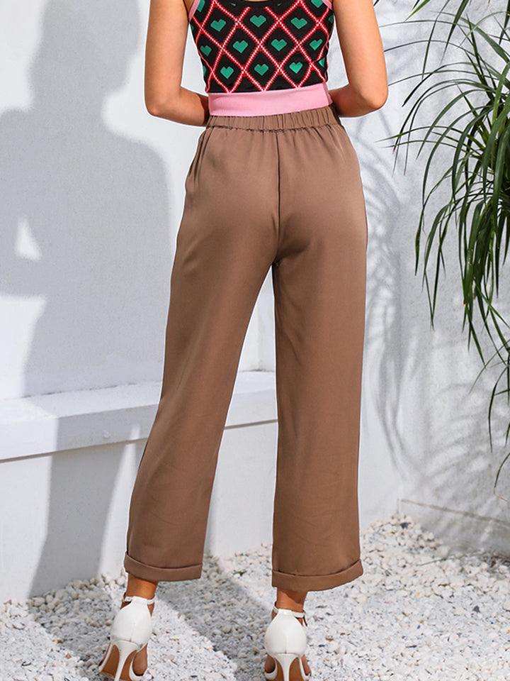 Cropped Straight Leg Pants - Trendsi - Flyclothing LLC