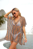 Openwork V-Neck Half Sleeve Cover Up - Trendsi - Flyclothing LLC