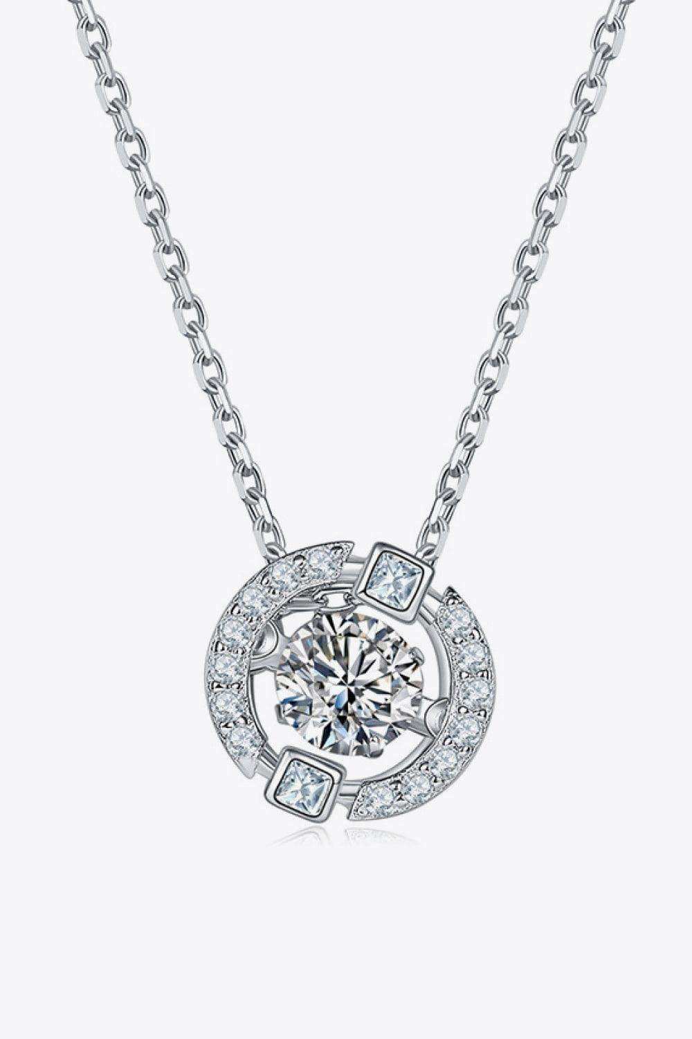 Moissanite Pendant Chain-Link Necklace - Trendsi - Flyclothing LLC