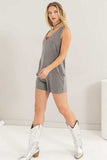 HYFVE V-Neck Wide Strap Romper - Trendsi - Flyclothing LLC