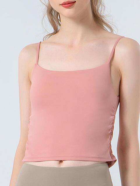 Ruched Sports Cami - Trendsi - Flyclothing LLC