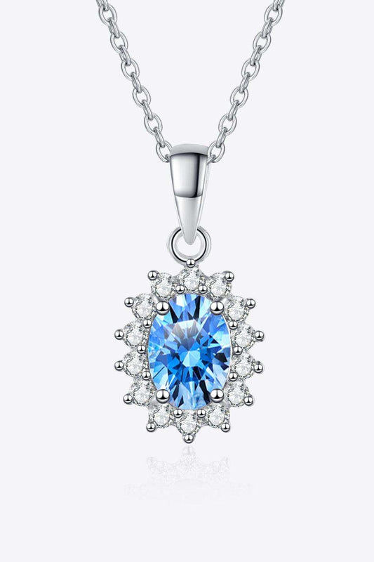 1 Carat Moissanite 925 Sterling Silver Necklace - Trendsi - Flyclothing LLC