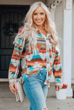 Printed Button Up Long Sleeve Shirt - Trendsi - Flyclothing LLC