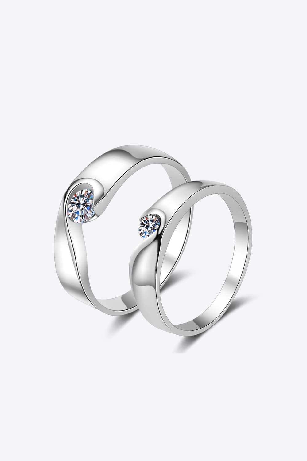 Moissanite Rhodium-Plated Ring - Trendsi - Flyclothing LLC