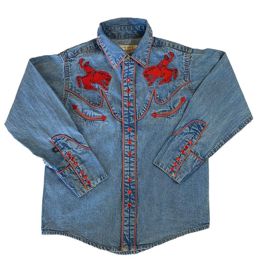 Rockmount Clothing Kid's Embroidered Vintage Bronc Denim Western Shirt - Rockmount Clothing - Flyclothing LLC