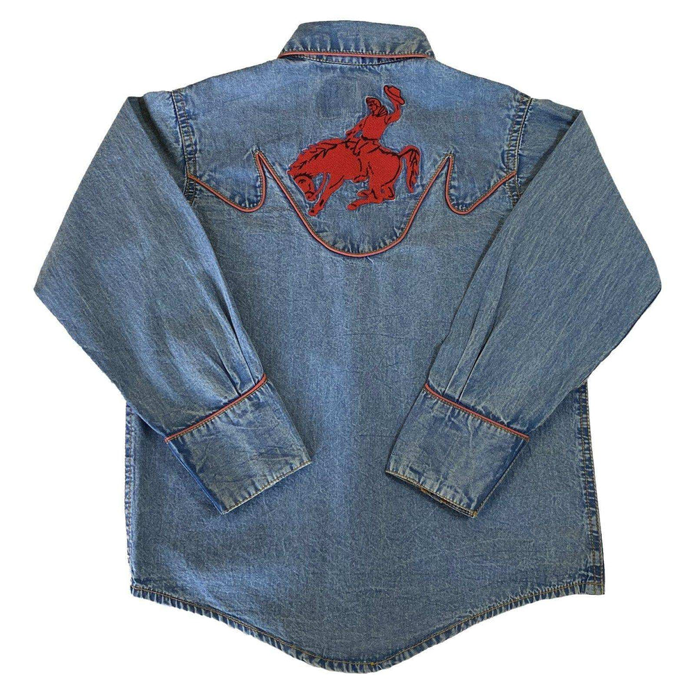 Rockmount Clothing Kid's Embroidered Vintage Bronc Denim Western Shirt - Rockmount Clothing - Flyclothing LLC