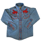Rockmount Clothing Kid's Embroidered Vintage Bronc Denim Western Shirt - Rockmount Clothing - Flyclothing LLC